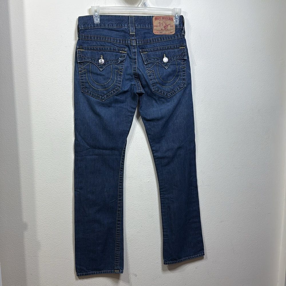 (N5) True Religion Men's 30x32 Mid Wash Denim Straight Leg Ricky Jeans in Blue - Picture 2 of 10